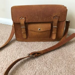 Retro Leather Messenger Satchel